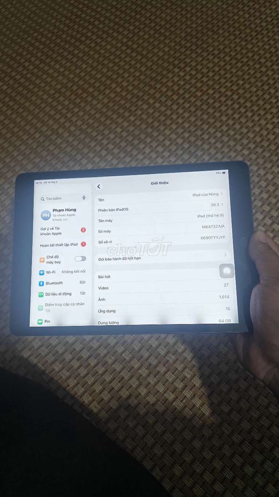 Apple iPad Gen 9 64GB Xám. Mua bán Máy tính bảng tại Quận Bắc Từ Liêm Hà Nội được đăng bởi Bi hình 1