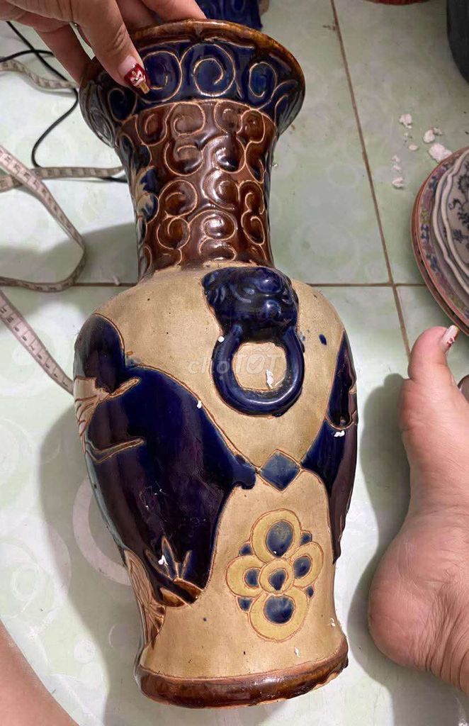 Bình gốm họa tiết hạc. Mua bán Đồ sưu tầm, đồ cổ tại Quận 12 Tp Hồ Chí Minh được đăng bởi Mr Gia Huy hình 1