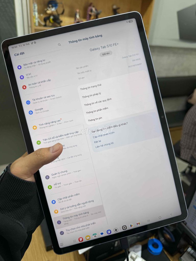 Samsung Galaxy Tab S10 FE+ Xám. Mua bán Máy tính bảng tại Quận 10 Tp Hồ Chí Minh được đăng bởi Hậu Lưu hình 1
