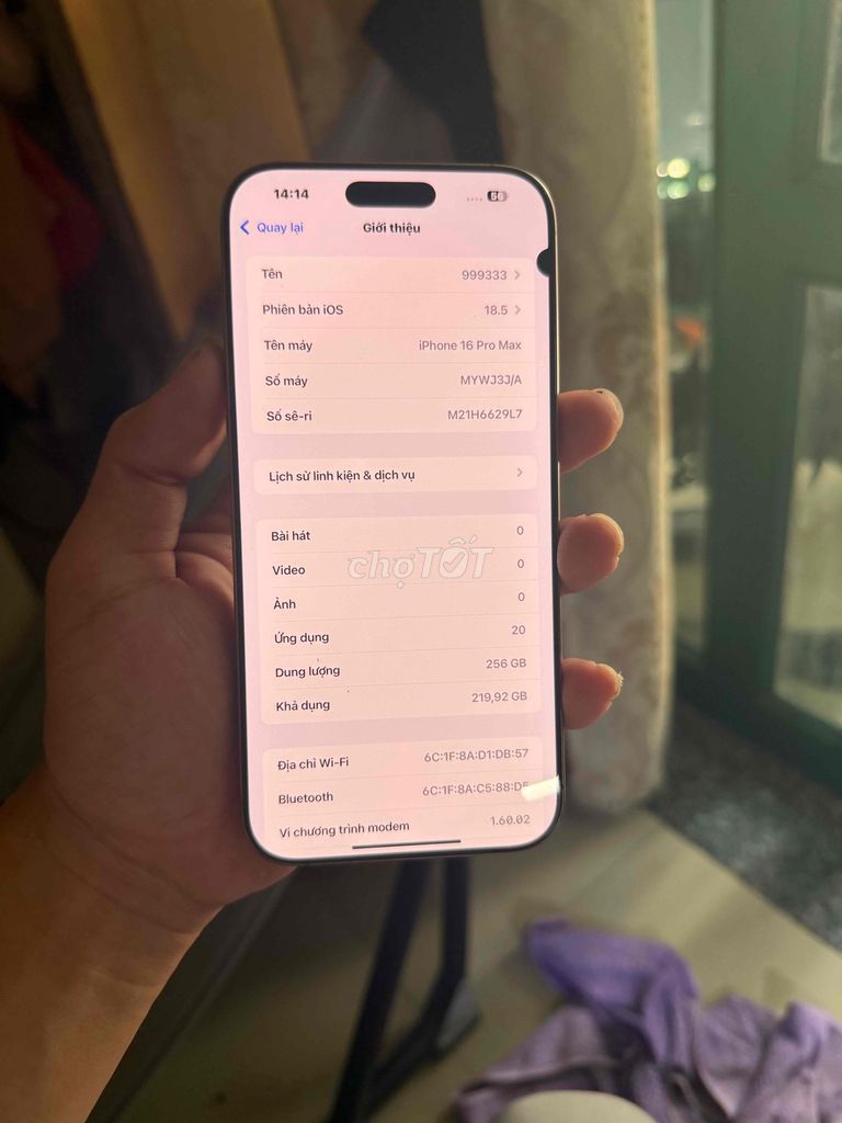 iphone 16 pro max 256gb. Mua bán Điện thoại tại Quận Gò Vấp Tp Hồ Chí Minh được đăng bởi phước  hình 1