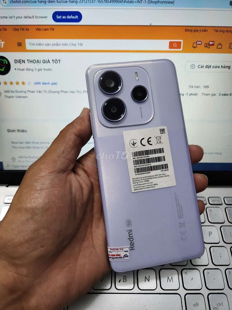 XIAOMI REDMI NOTE 14 5G 8GB.256GB DIMENSITY 7025. Mua bán Điện thoại tại Quận Bình Thạnh Tp Hồ Chí Minh được đăng bởi Dân Mobile hình 1