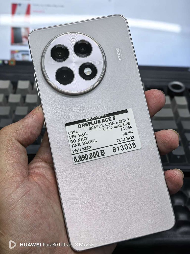 OnePlus Ace 5 12/256GB Trắng Fullbox. Mua bán Điện thoại tại Quận Ninh Kiều Cần Thơ được đăng bởi Bách Mobile hình 1