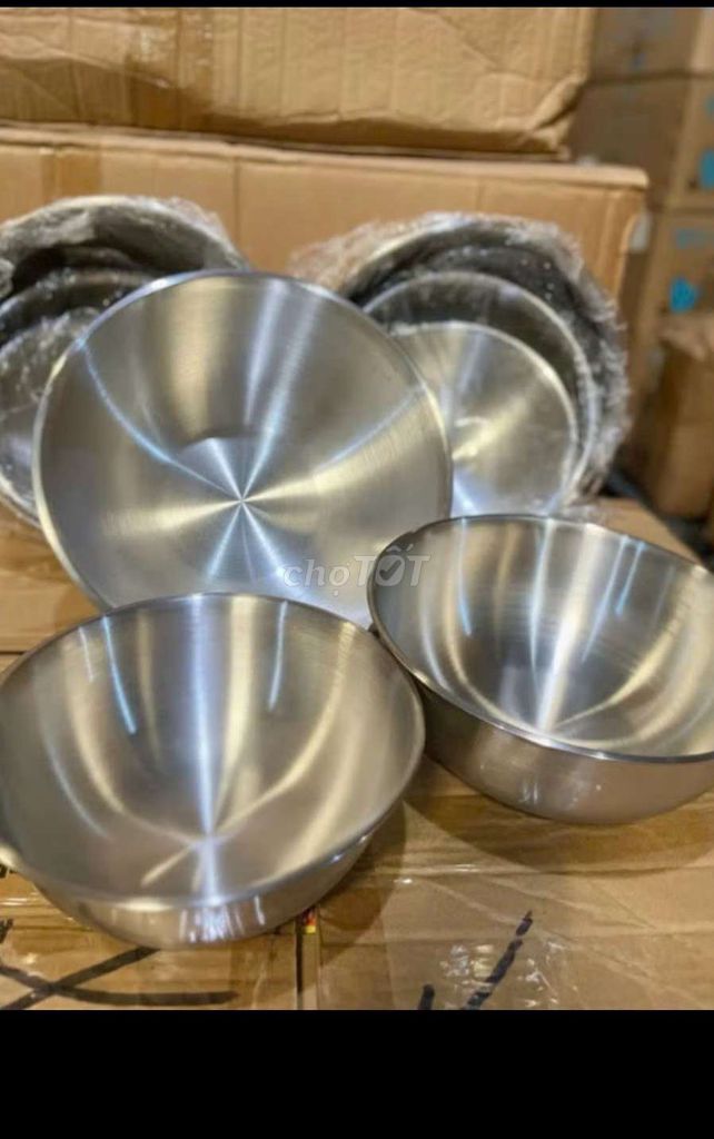 Tô Inox Bạc Bộ 3 cái trộn salad, làm bánh. Mua bán Dụng cụ nhà bếp tại Quận 10 Tp Hồ Chí Minh được đăng bởi Phương Thùy hình 1