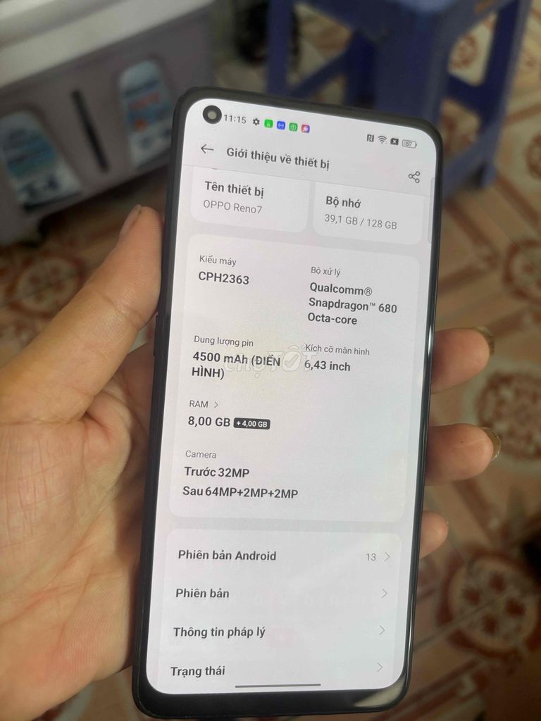 Oppo Reno7 128GB Đen. Mua bán Điện thoại tại Quận Bình Tân Tp Hồ Chí Minh được đăng bởi Đường Minh hình 1