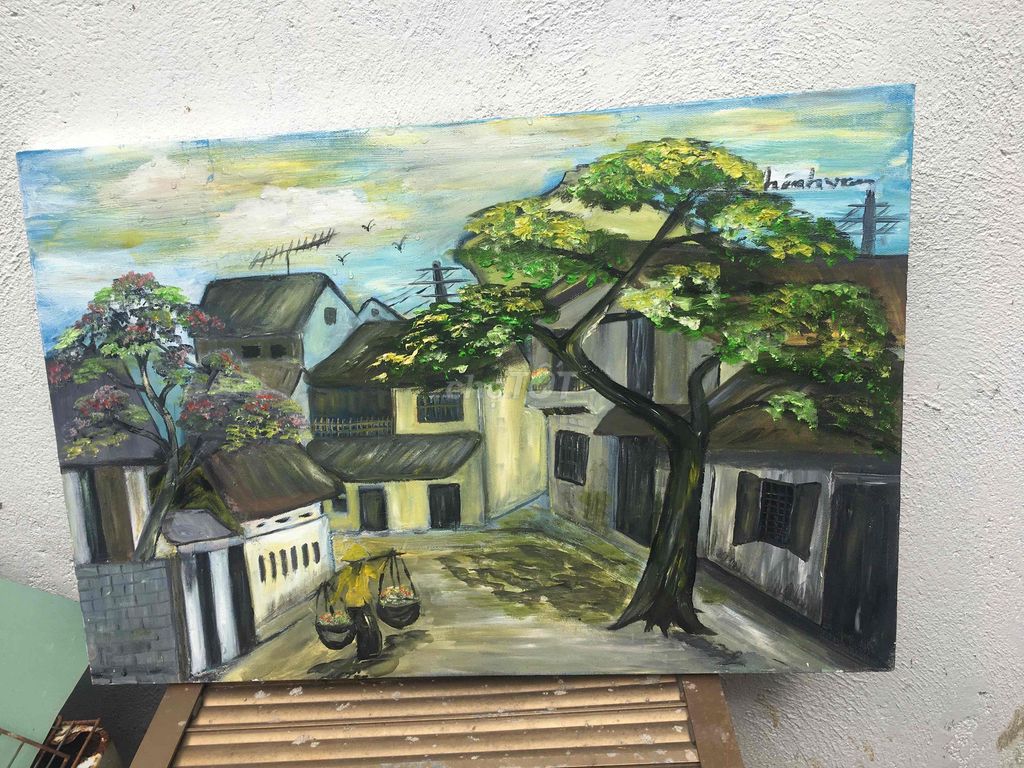 Tranh sơn dầu  phố cổ 40x60cm