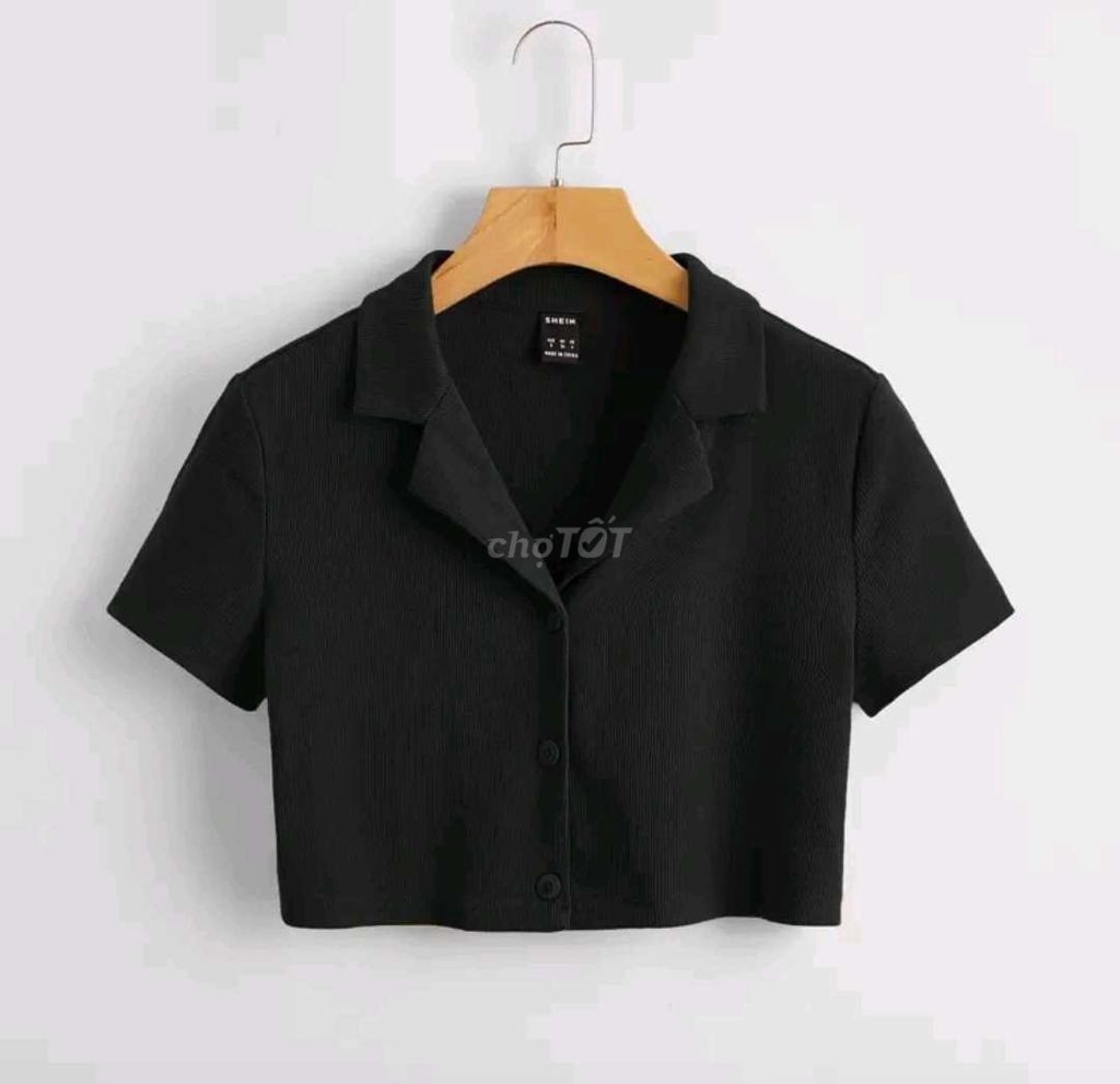 Áo thun crop top nữ tay ngắn đen còn mới. Mua bán Quần áo tại Huyện Nhà Bè Tp Hồ Chí Minh được đăng bởi Lương Gia Linh  hình 1