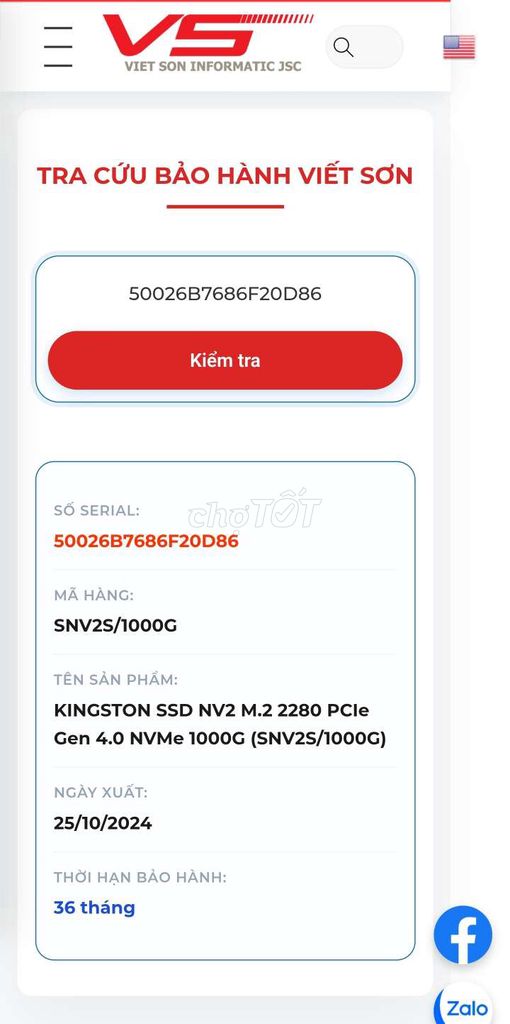 SSD NVME Kingston SNV2S 1TB còn bảo hành 10/2027. Mua bán Linh kiện (RAM, Card...) tại Quận Tân Phú Tp Hồ Chí Minh được đăng bởi THU MUA RAM NVME hình 1
