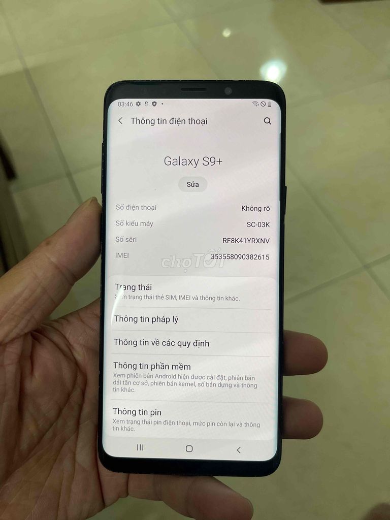 Samsung Galaxy S9+ Đen. Mua bán Điện thoại tại Huyện Gia Bình Bắc Ninh được đăng bởi Tới hình 1
