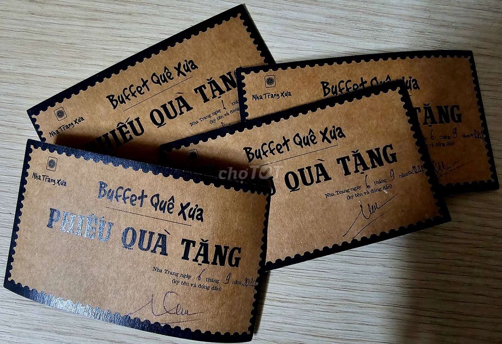 Thanh lý 04 voucher
BUFFET - Tại NH NHA TRANG XƯA