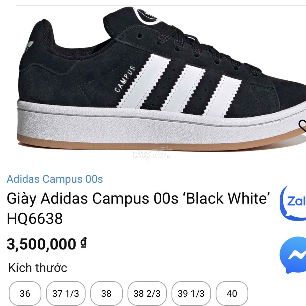 Adidas Campus chính hãng 3tr5 Sale còn 680k nobox