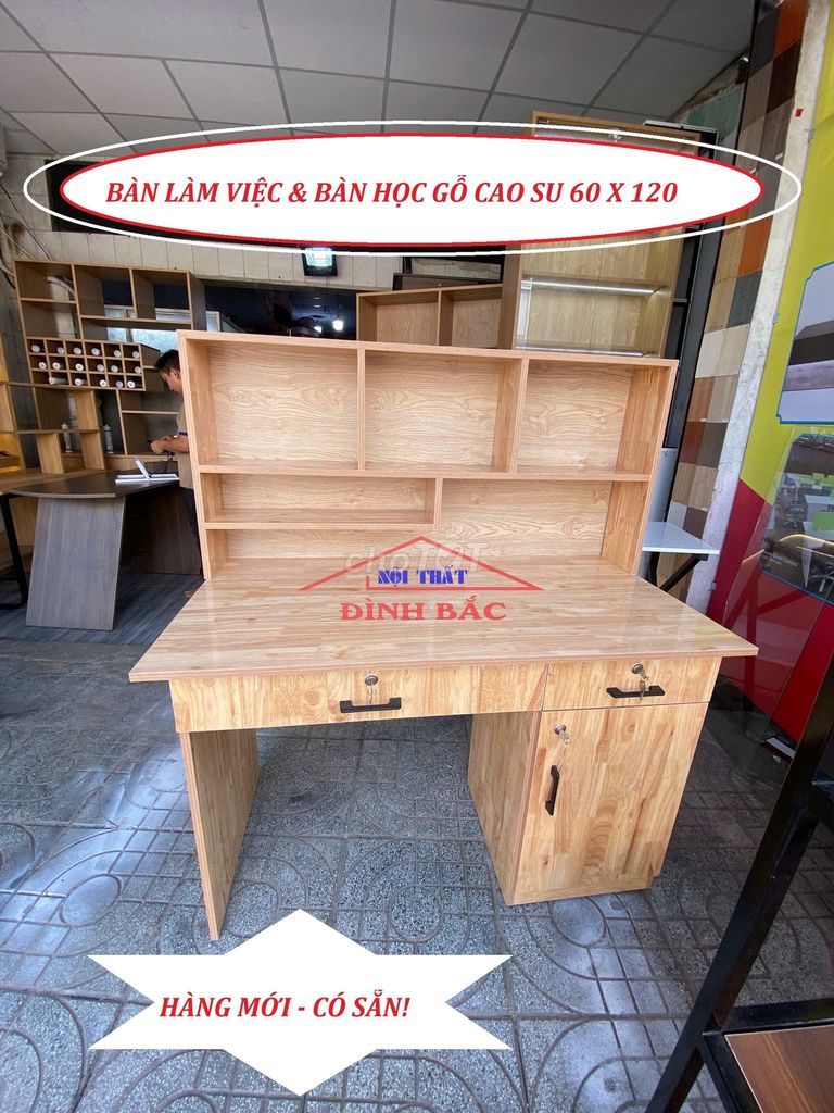 BÀN HỌC SINH & BÀN LÀM VIỆC GỖ CAO SU