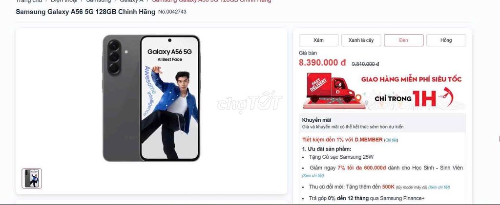 Samsung Galaxy A56 5G 128GB Xám. Mua bán Điện thoại tại Quận 7 Tp Hồ Chí Minh được đăng bởi dinhh hình 1