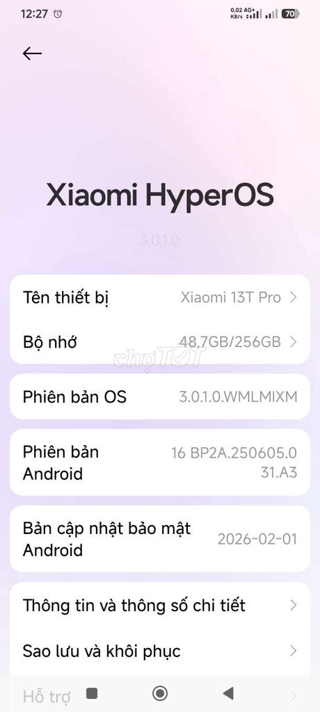 Xiaomi 13T Pro 12GB/256GB. Mua bán Điện thoại tại Thành phố Bến Tre Bến Tre được đăng bởi Tên chưa cung cấp hình 1