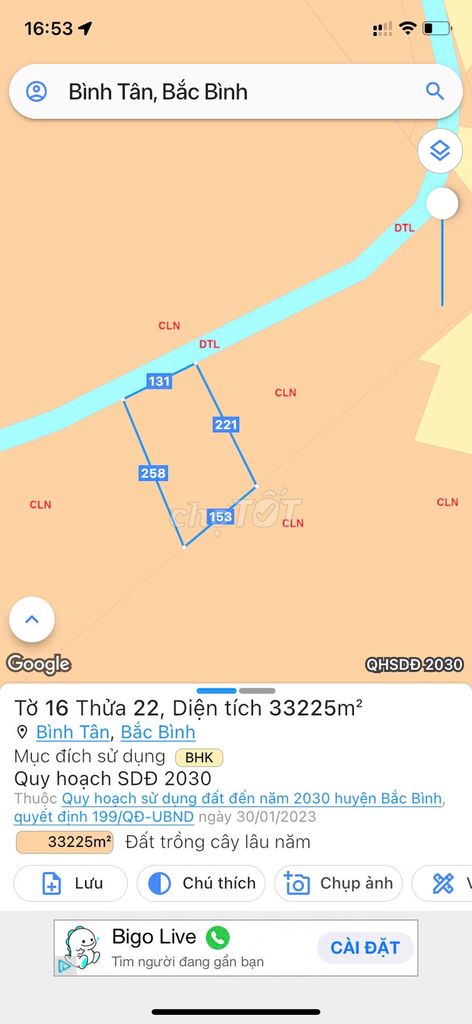 Lô 3.4ha mặt tiền kênh Chánh Tây, gần khu farm Hòa Thắng giá 1,2tr/m2