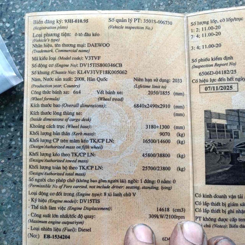 đầu kéo. Mua bán Xe tải, xe ben tại Huyện Bàu Bàng Bình Dương được đăng bởi huy bình dương hình 5