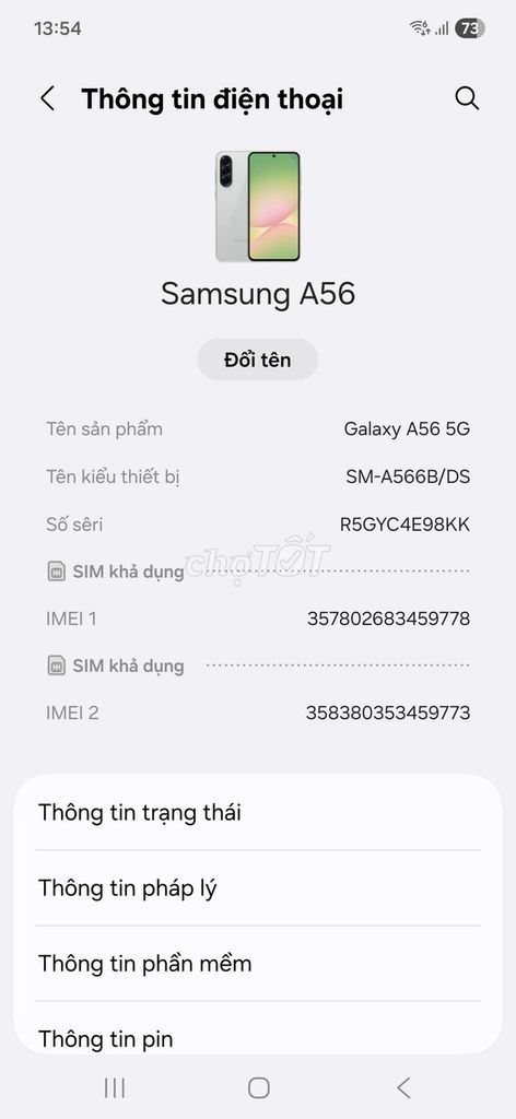 Samsung Galaxy A56 5G Trắng. Mua bán Điện thoại tại Thị xã Tân Uyên Bình Dương được đăng bởi nguyễn chí khải hình 1