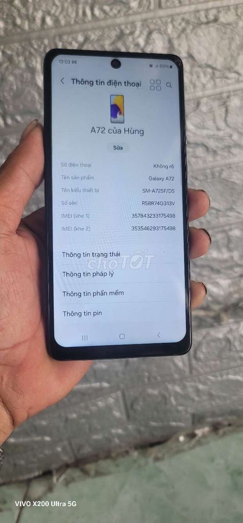 Samsung A72 8GB 256GB Xanh. Mua bán Điện thoại tại Quận 12 Tp Hồ Chí Minh được đăng bởi Lý Thanh hieu hình 1