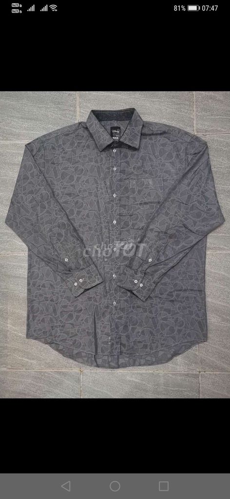 Áo sơmi dài tay Disney Vintage U.S Xám size XL. Mua bán Quần áo tại Quận Gò Vấp Tp Hồ Chí Minh được đăng bởi Hàng 2handsgood hình 1