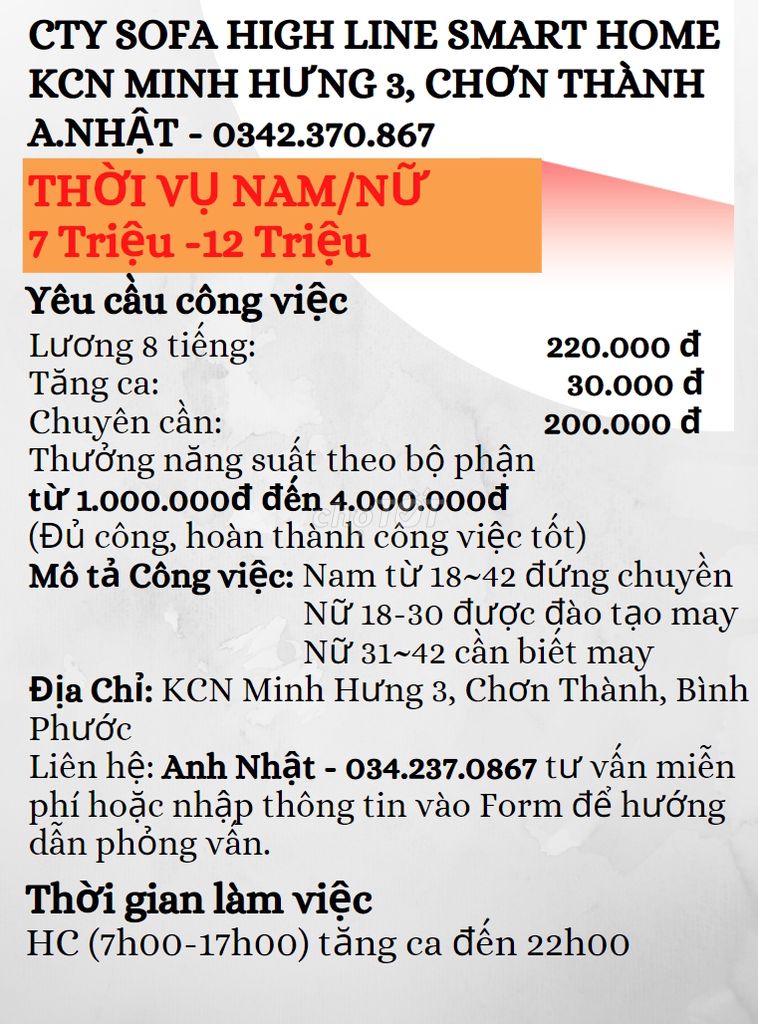 Thời Vụ Nam/Nữ