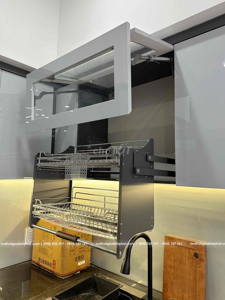 Kệ chén bát nâng hạ Taking inox. Mua bán Dụng cụ nhà bếp tại Quận Cẩm Lệ Đà Nẵng được đăng bởi Nội Thất Bếp Trọn Gói Gia Đình Phát  hình 1