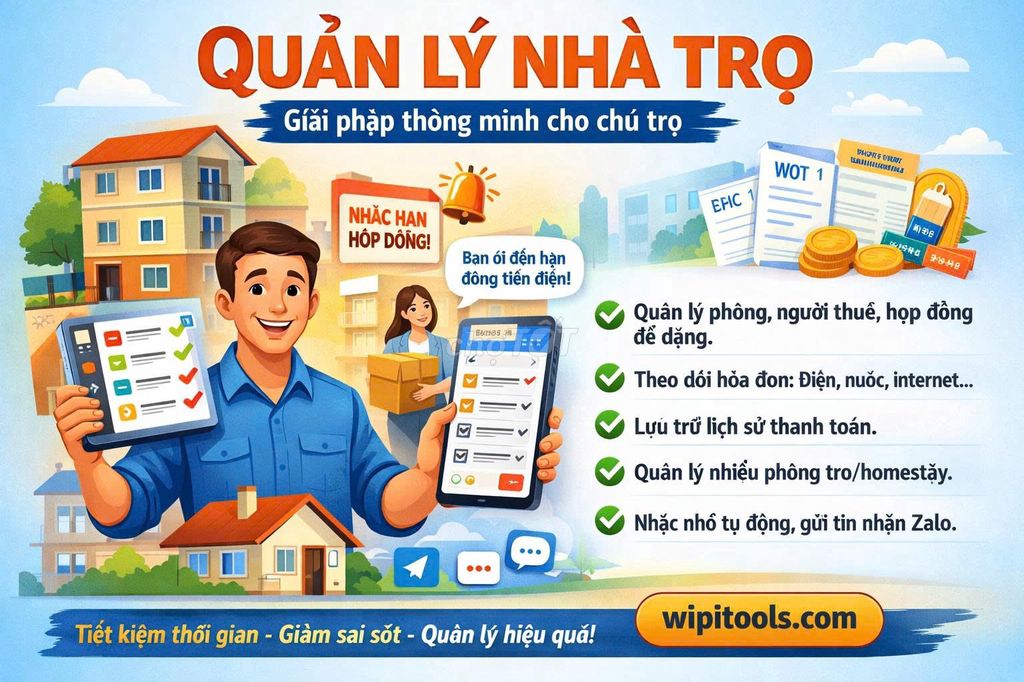 Phần mềm quản lý nhà trọ Online. Dịch vụ tại Quận Tân Bình Tp Hồ Chí Minh được đăng bởi Huê  hình 1