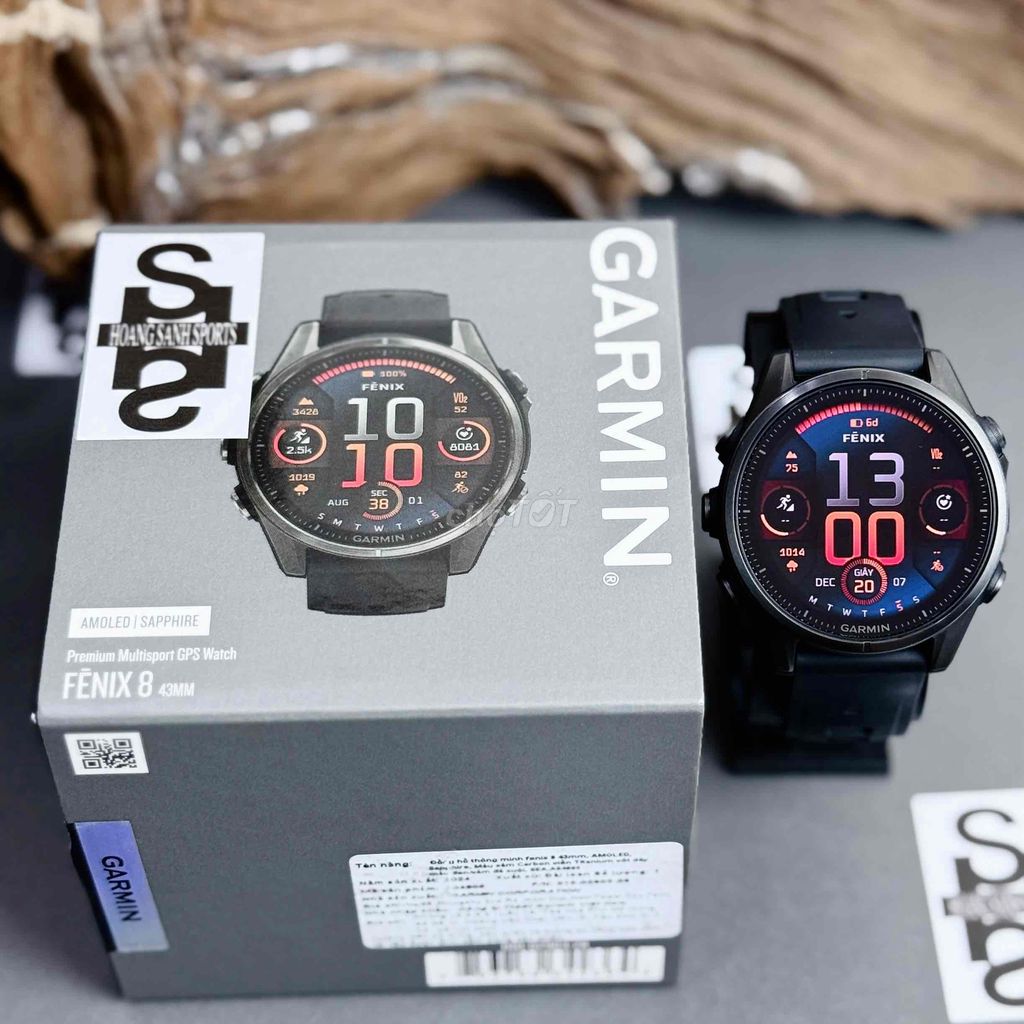 GARMIN FENIX 8 AMOLED SAPPHIRE TITANIUM 43mm ĐEN