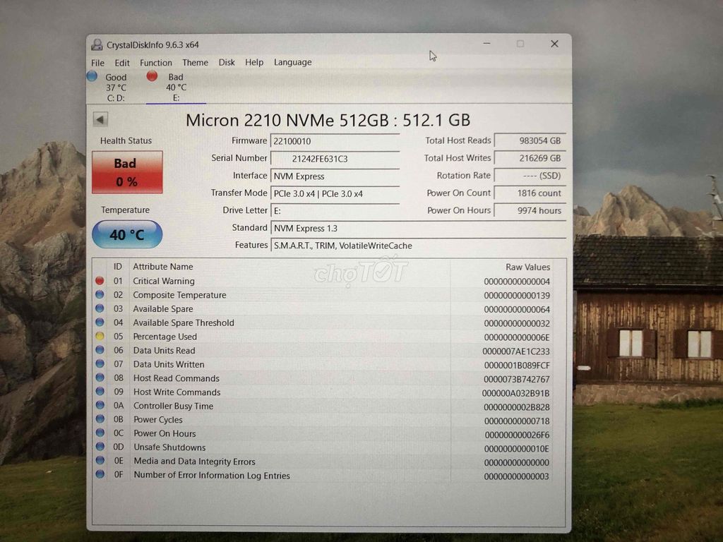 DDR4 16G 2666 và SSD NVME 512G