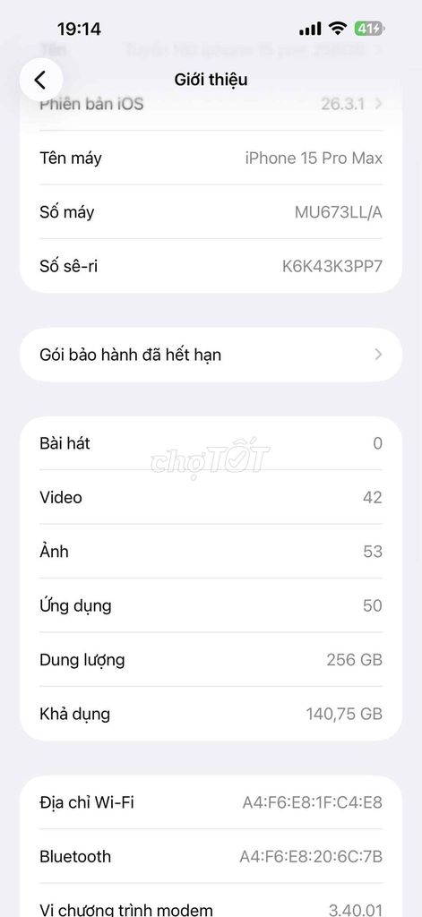 Apple iPhone 15 Pro Max 256GB. Mua bán Điện thoại tại Huyện Trực Ninh Nam Định được đăng bởi Tuyn hình 1