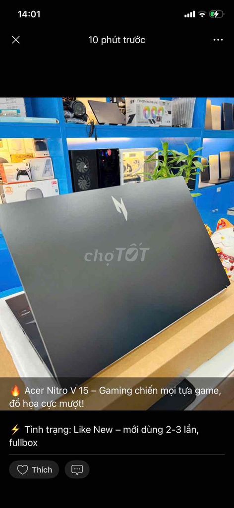 Acer Nitro V 15 Ryzen 5 15.6 inch 16GB/512GB. Mua bán Laptop tại Thành phố Biên Hòa Đồng Nai được đăng bởi TRƯƠNG HUY HOÀNG hình 1