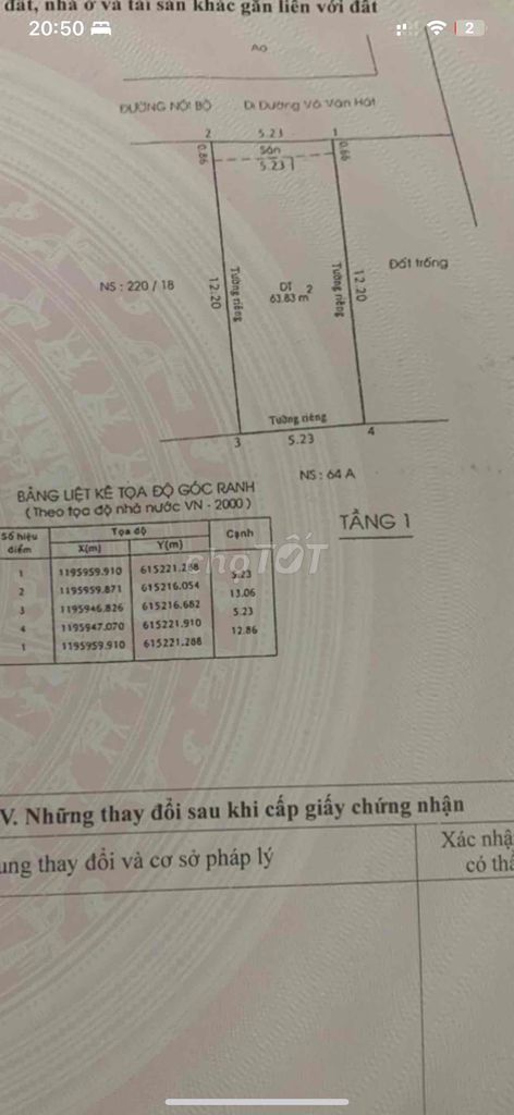 Nhà sổ riêng- 68m2 - hẻm xe hơi Võ Văn Hát