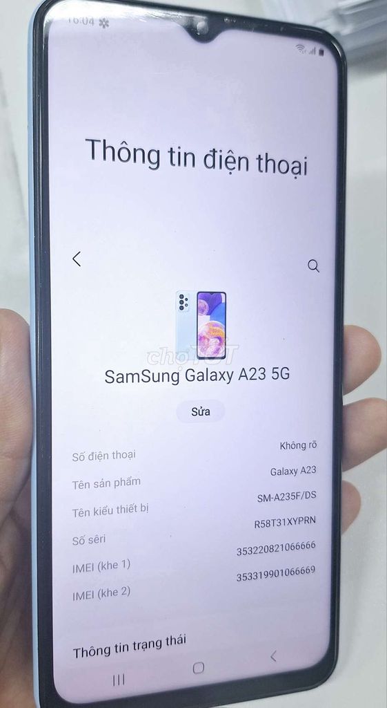 Samsung A23 5G đẹp 99% Fullbox Imei Ngũ Quý 66666