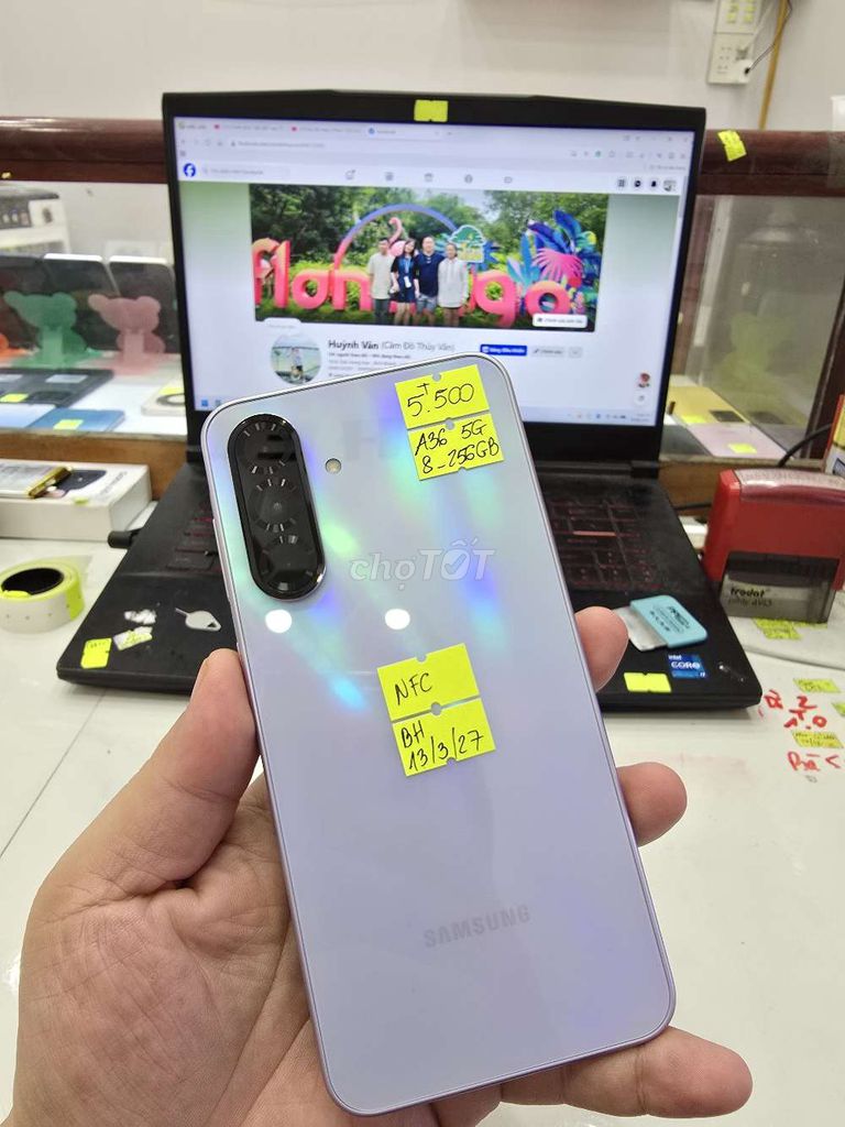 Samsung A36 5G 256GB Tím nhạt. Mua bán Điện thoại tại Thành phố Long Xuyên An Giang được đăng bởi Facebook Cầm Đồ Thúy Vân hình 1