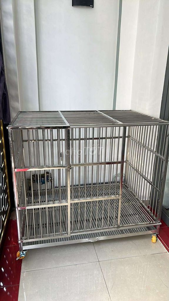 Chuồng chó Inox 1m2x82x100 có khay bánh xe. Mua bán Phụ kiện, Thức ăn, Dịch vụ tại Thành phố Thuận An Bình Dương được đăng bởi Inox79 hình 1