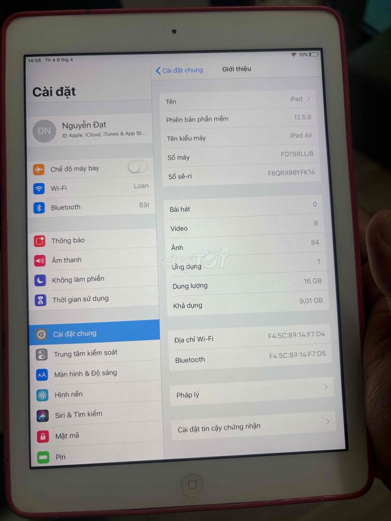cần bán ipad air giá rẻ. Mua bán Máy tính bảng tại Quận Hải Châu Đà Nẵng được đăng bởi bin đạt hình 1