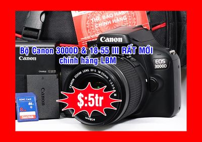 Bộ Canon 3000D & lens 18-55 còn NHƯ MỚI, hàng LBM