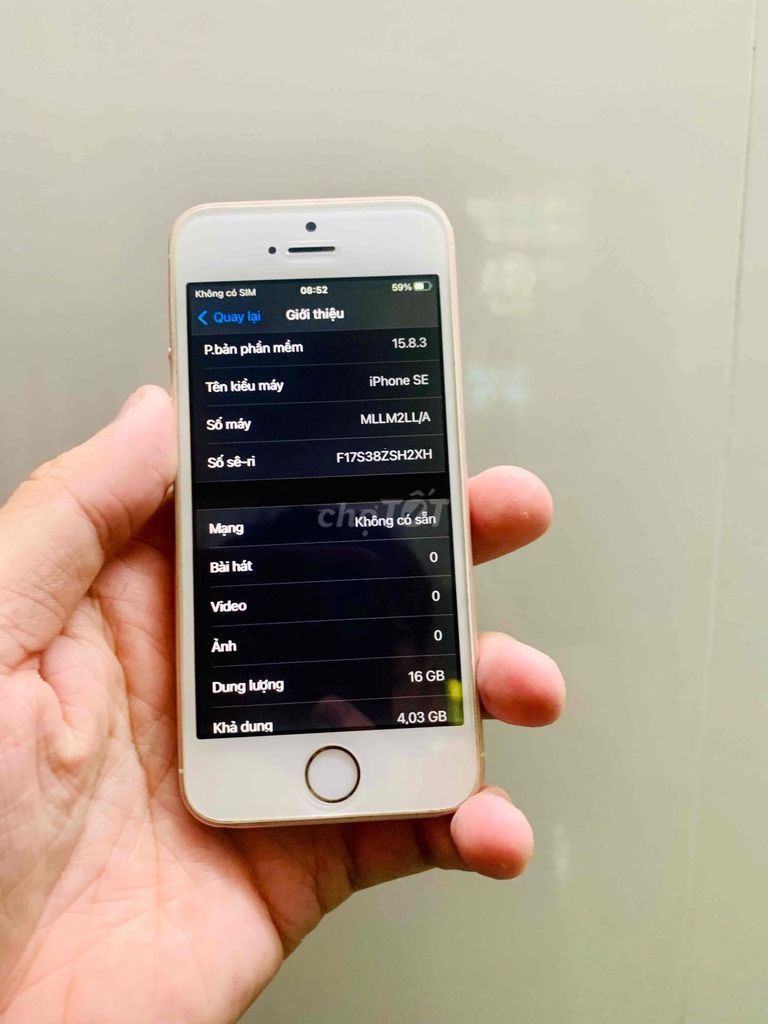 Apple iPhone SE1 16GB Vàng hồng đã qua sử dụng. Mua bán Điện thoại tại Quận Thanh Khê Đà Nẵng được đăng bởi Nguyễn Hữu Thọ hình 1