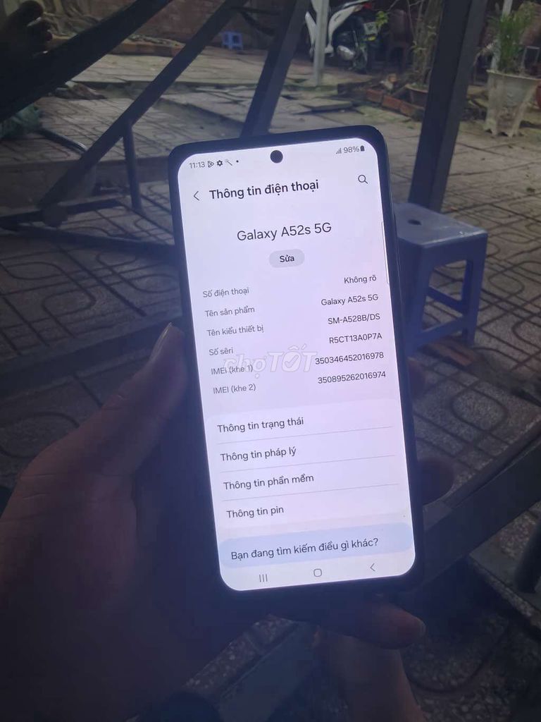 Samsung Galaxy A52s 5G 128GB Đen. Mua bán Điện thoại tại Thành phố Vị Thanh Hậu Giang được đăng bởi Hau mobile hình 1