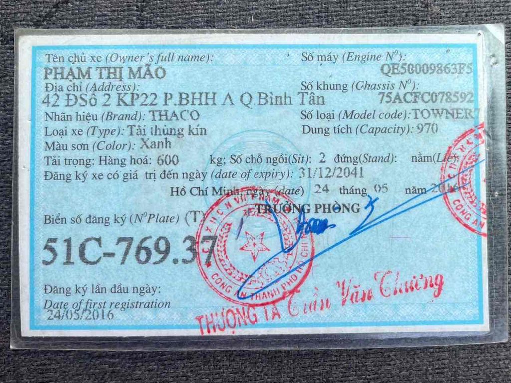 NHÀ BÁN THACO TUNER 600 kg ĐỜI 2016 CÒN RẤT ĐẸP. Mua bán Xe tải, xe ben tại Huyện Củ Chi Tp Hồ Chí Minh được đăng bởi Lương mạnh tuấn hình 9