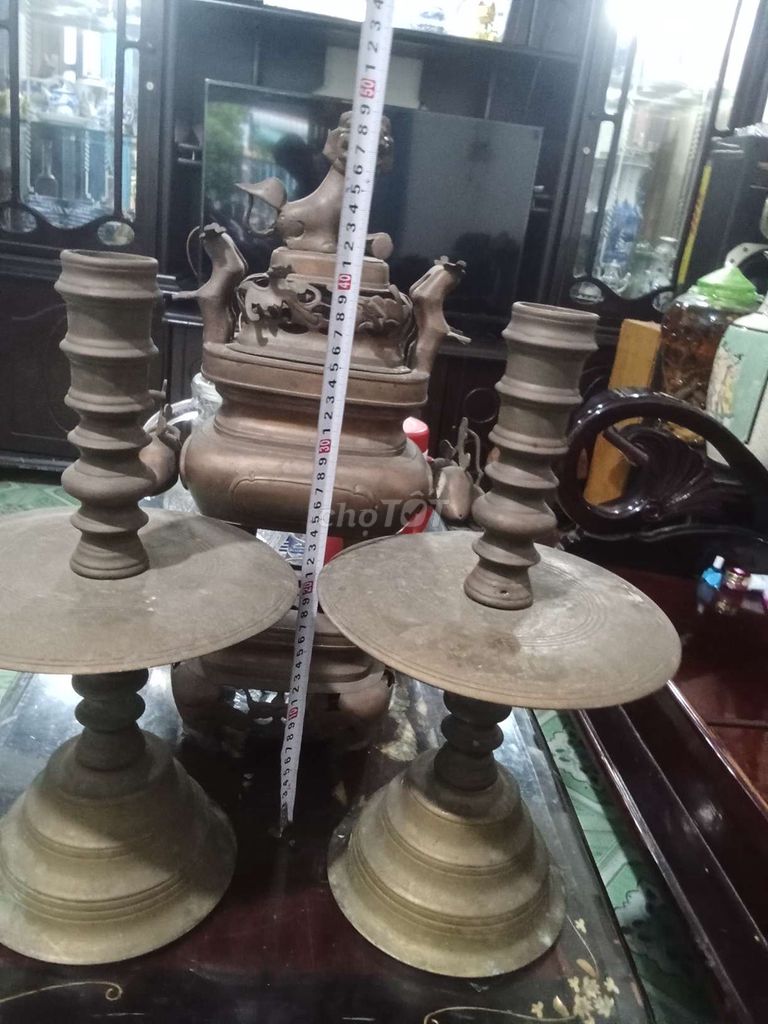 Bộ lư đồng cổ xưa 12kg. Mua bán Đồ sưu tầm, đồ cổ tại Huyện Thủ Thừa Long An được đăng bởi Mua bán đồ xưa hình 1