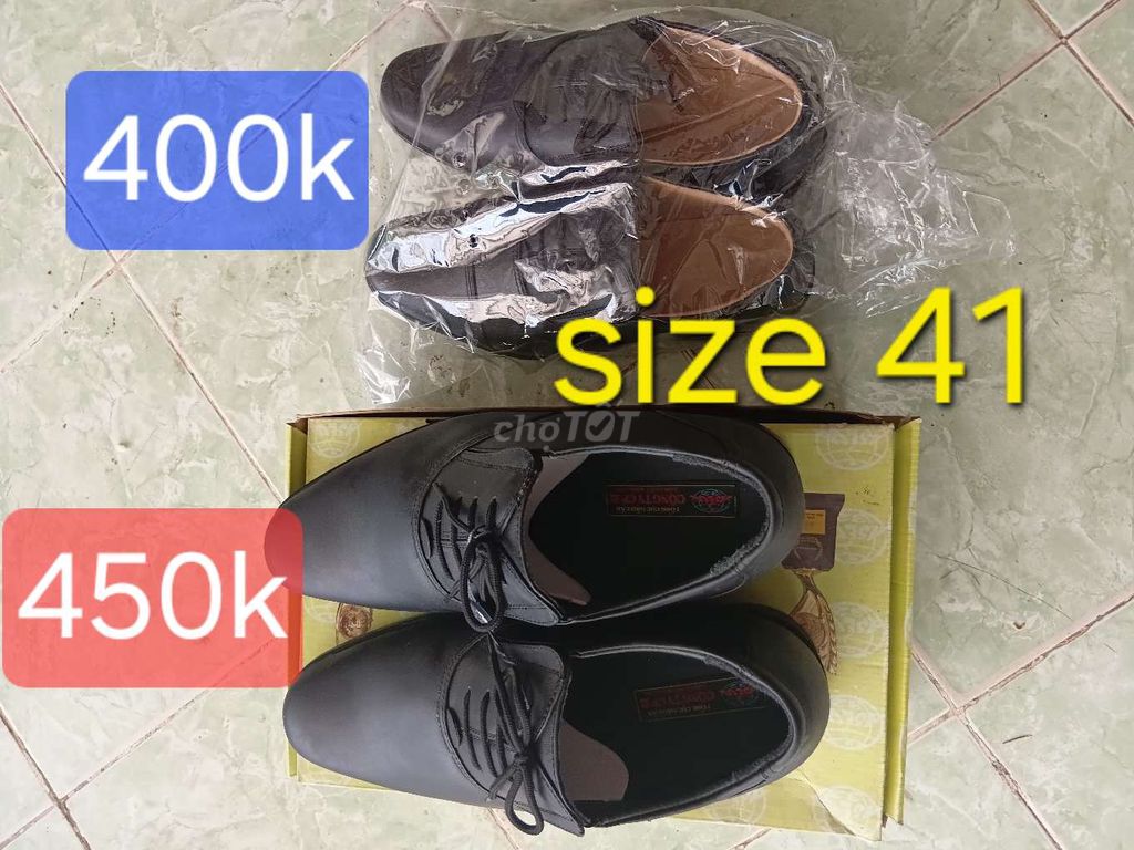 Giày tây Nam Đen size 41. Mua bán Giày dép tại Thành phố Bến Tre Bến Tre được đăng bởi Hung hình 1