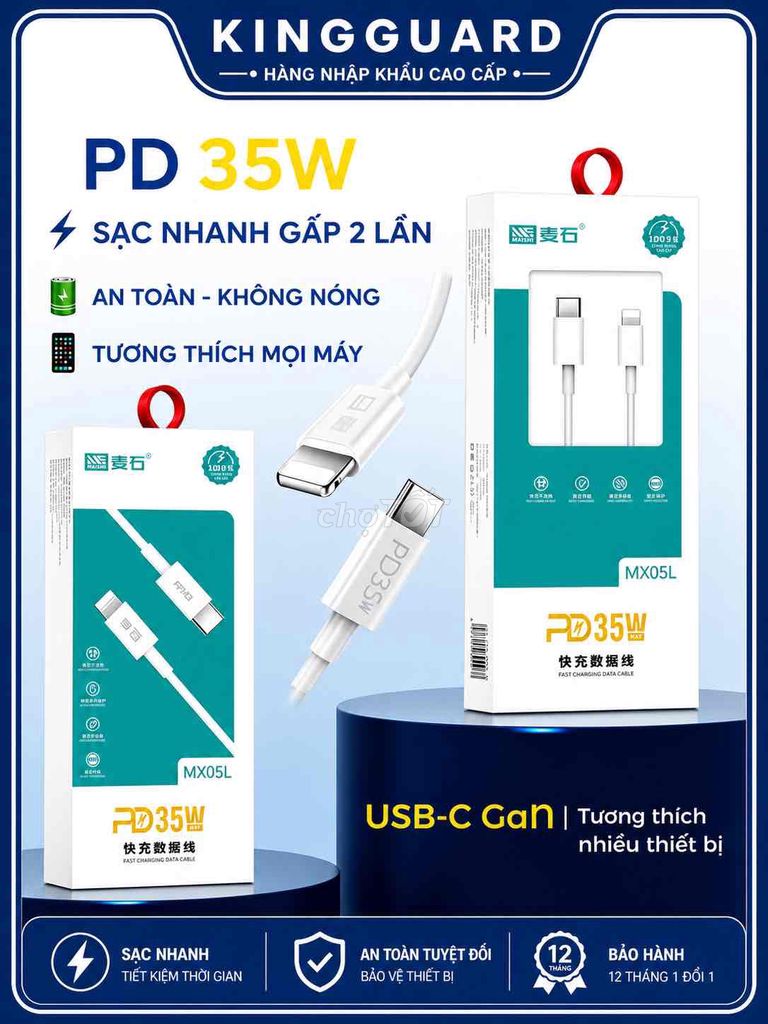 Dây Sạc PD 35W MASHI⚡ Sạc Nhanh Gấp 2 Lần – K. Mua bán Phụ kiện (Màn hình, Chuột...) tại Huyện Vĩnh Bảo Hải Phòng được đăng bởi KINGGUARD STORE hình 1