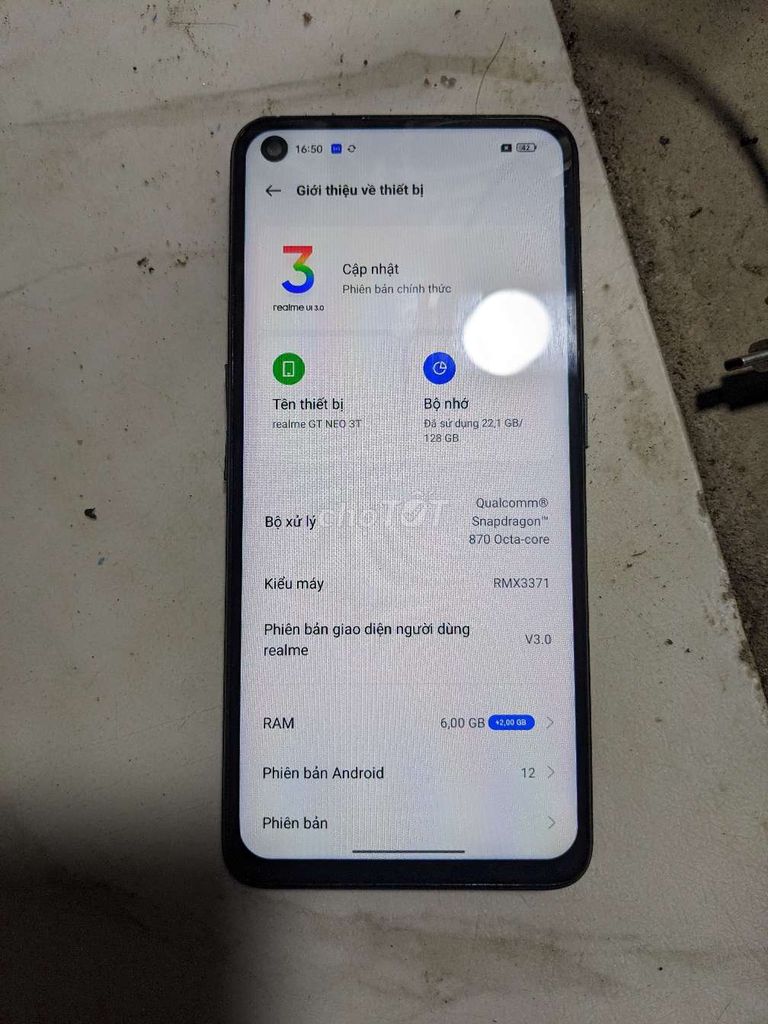 Realme GT Neo 3T 128GB chip 870 màn thay mới. Mua bán Điện thoại tại Quận 12 Tp Hồ Chí Minh được đăng bởi cầm điện thoại giá tốt hình 1