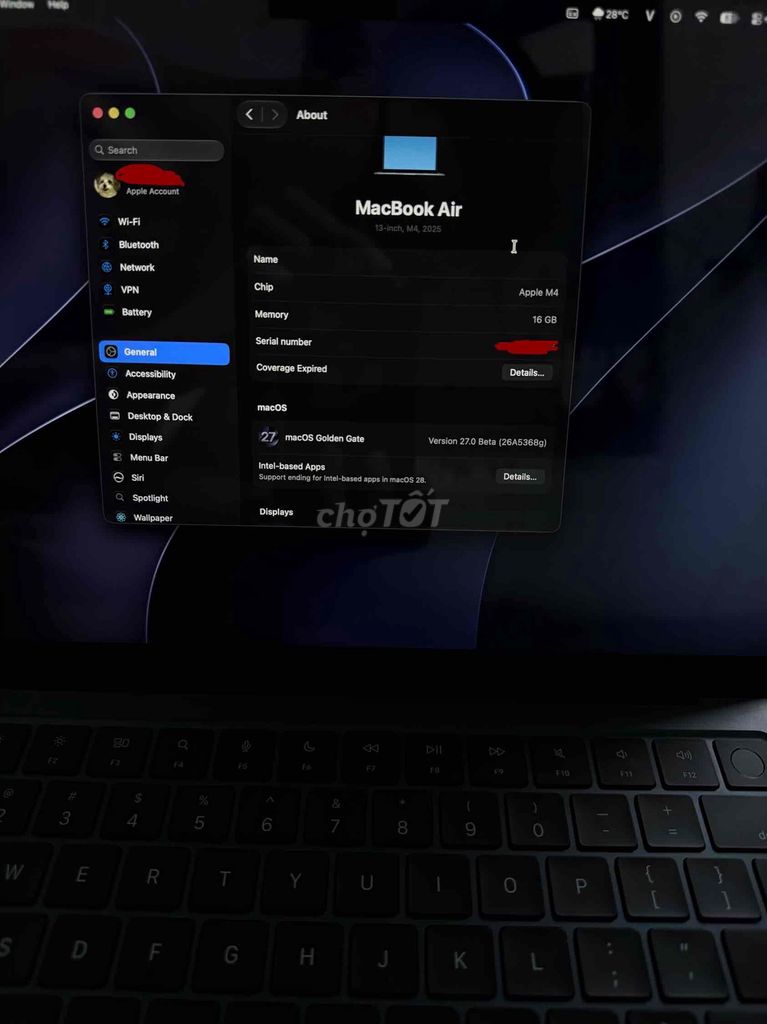 Apple MacBook Air M4 16GB/256GB Xanh than. Mua bán Laptop tại Quận Ngô Quyền Hải Phòng được đăng bởi ngô ngọc hên hình 1