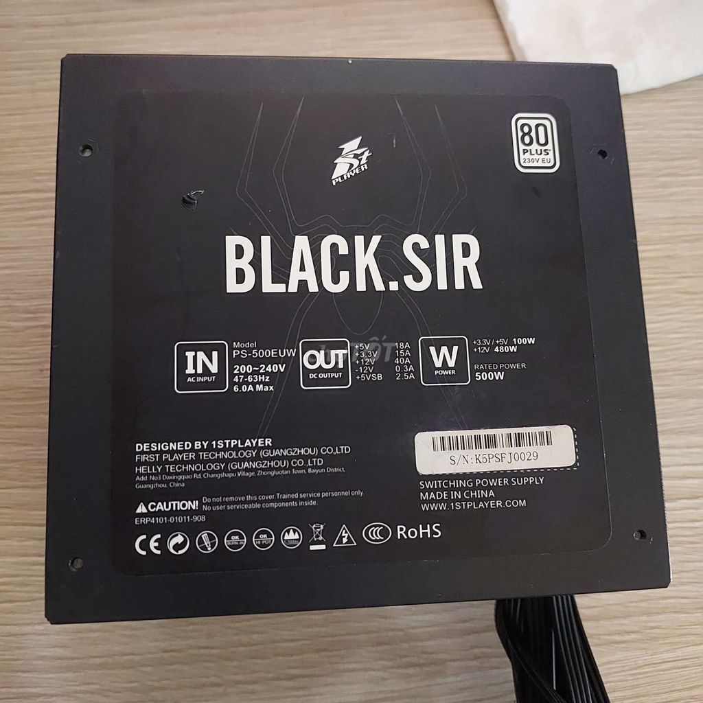 NGUỒN 500W ĐẸP BLACK . SIR