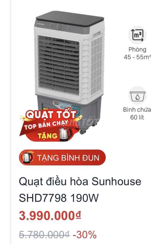 Quạt điều hòa Sunhouse SHD7798 mới 100%. Mua bán Quạt tại Huyện Trảng Bom Đồng Nai được đăng bởi Huy hình 1