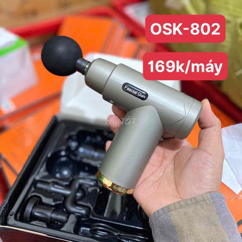 🔥MÁY MASSAGE GUN LÕI ĐỒNG OSK-802 4 ĐẦU & 6 CHẾ ĐỘ