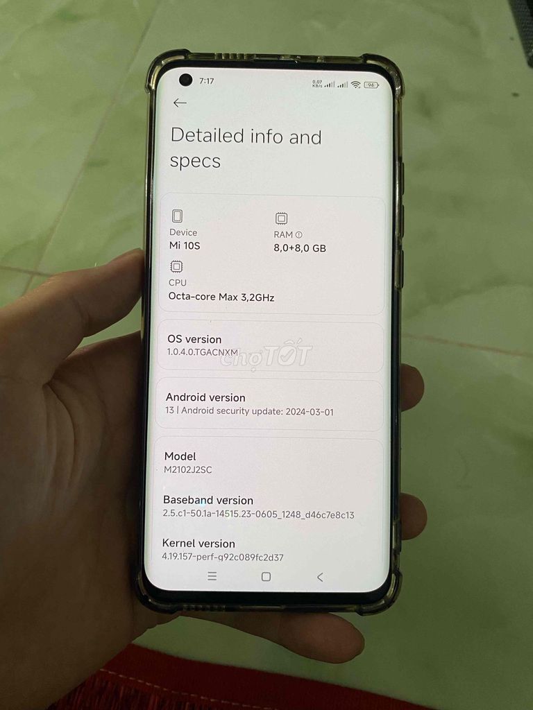 Xiaomi Mi 10S 8/256GB Đen. Mua bán Điện thoại tại Huyện Châu Thành Long An được đăng bởi An hình 1