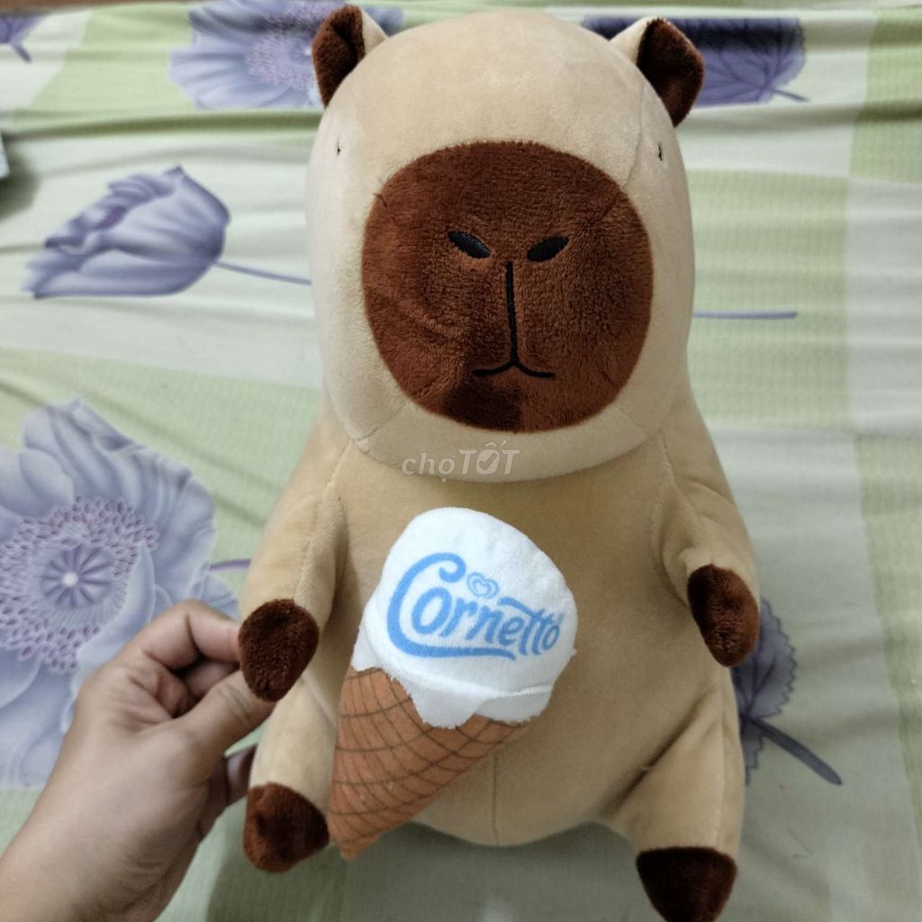 Thú nhồi bông Capypara Lông mềm Nâu 30cm