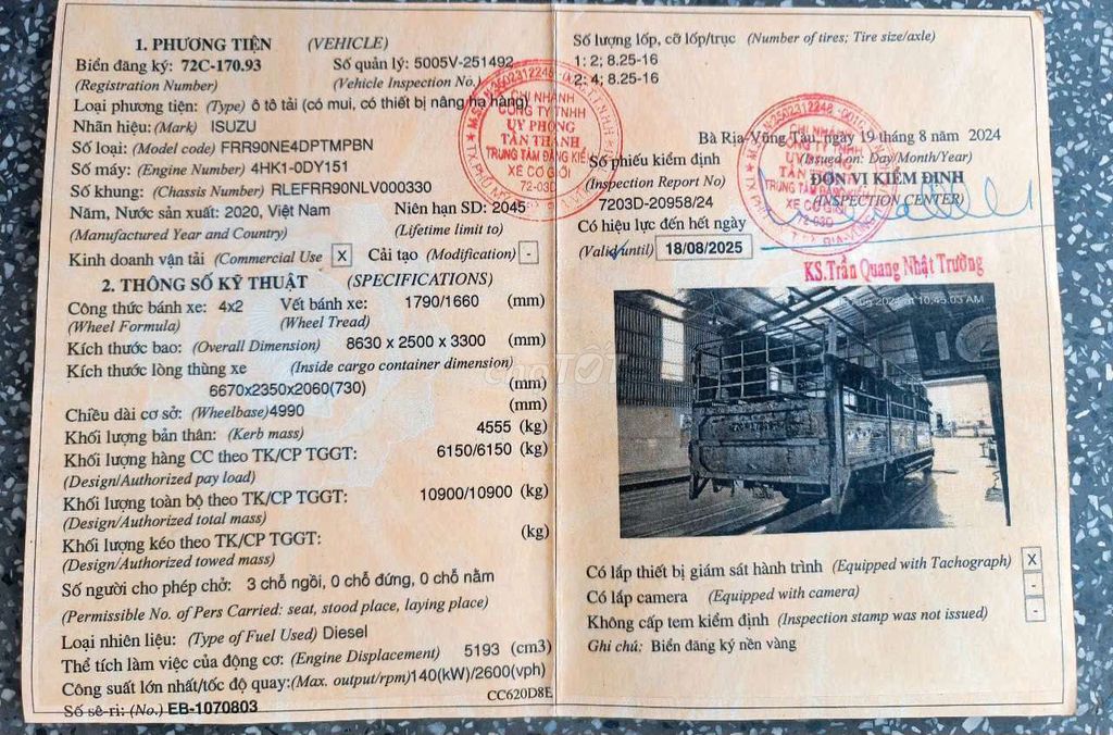 Isuzu frr 2020 tải 6t2 thùng dài 6m7 bửng nâng. Mua bán Xe tải, xe ben tại Huyện Bắc Tân Uyên Bình Dương được đăng bởi hồng thanh hình 6