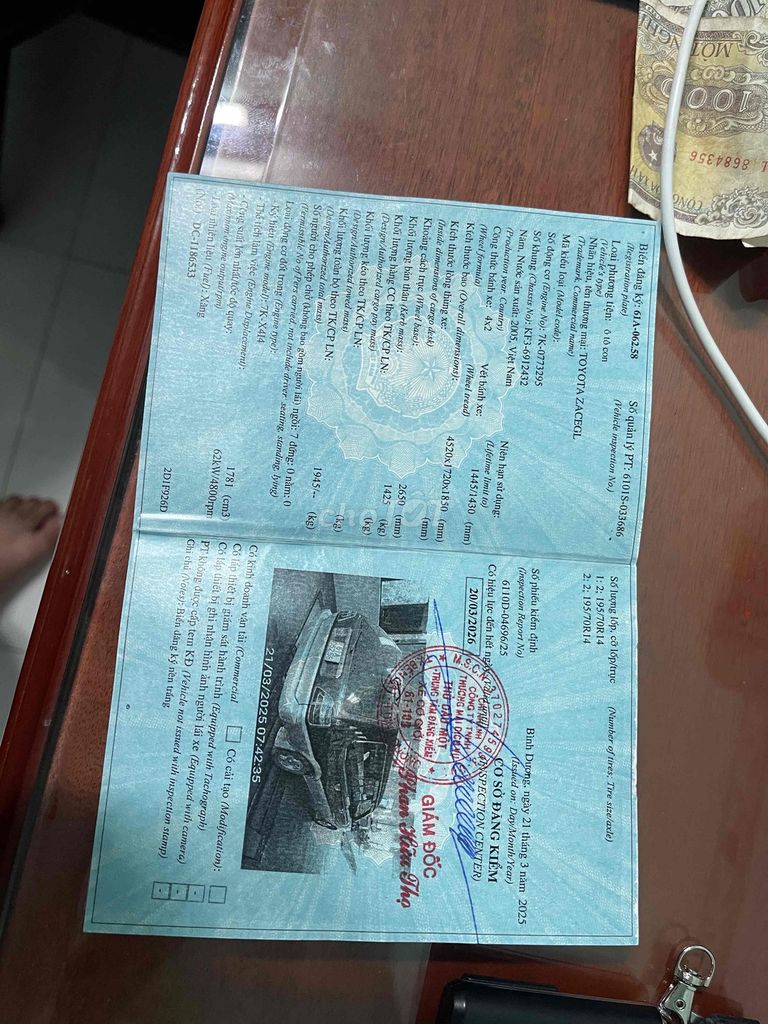 Toyota Zace 2005 GL - 160000 km. Mua bán Ô tô tại Huyện Bàu Bàng Bình Dương được đăng bởi Tâm Lê Bá hình 5